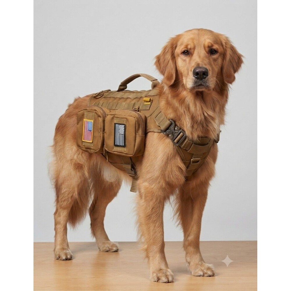 Military Tactical Pet Dog Harness with Handle Pet No Pull Training Service Vest